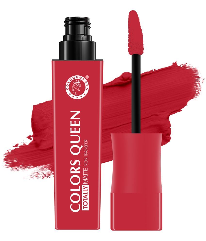     			Colors Queen Totally Matte Non Transfer Liquid Lipstick 7.5g, Coral Camp (Shade - 04)