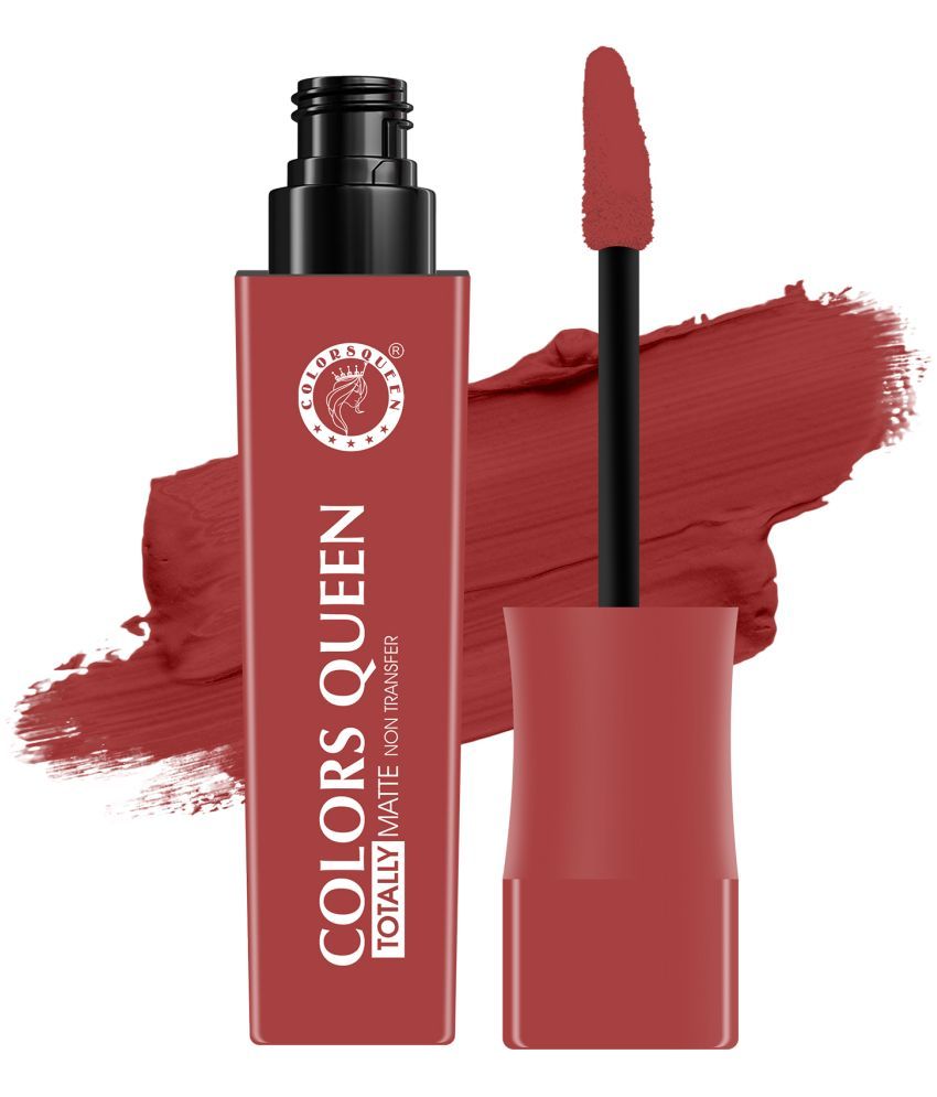     			Colors Queen Totally Matte Non Transfer Liquid Lipstick 7.5g, Wild Berry (Shade - 15)