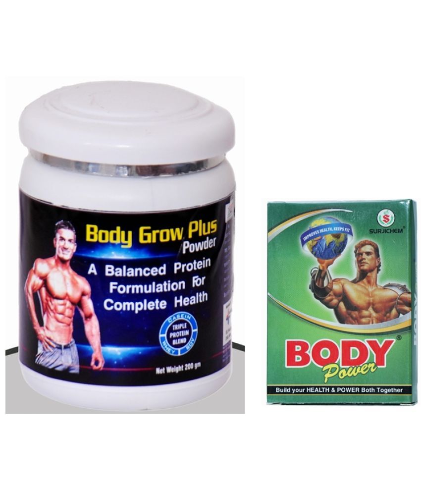     			Dr. Chopra Surjichem Body Power Capsule 10 no.s & Rikhi Body Grow Plus Powder 200 gm Chocolate