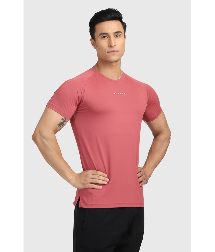     			Fuaark Red Polyester Slim Fit Men's Sports T-Shirt ( Pack of 1 )