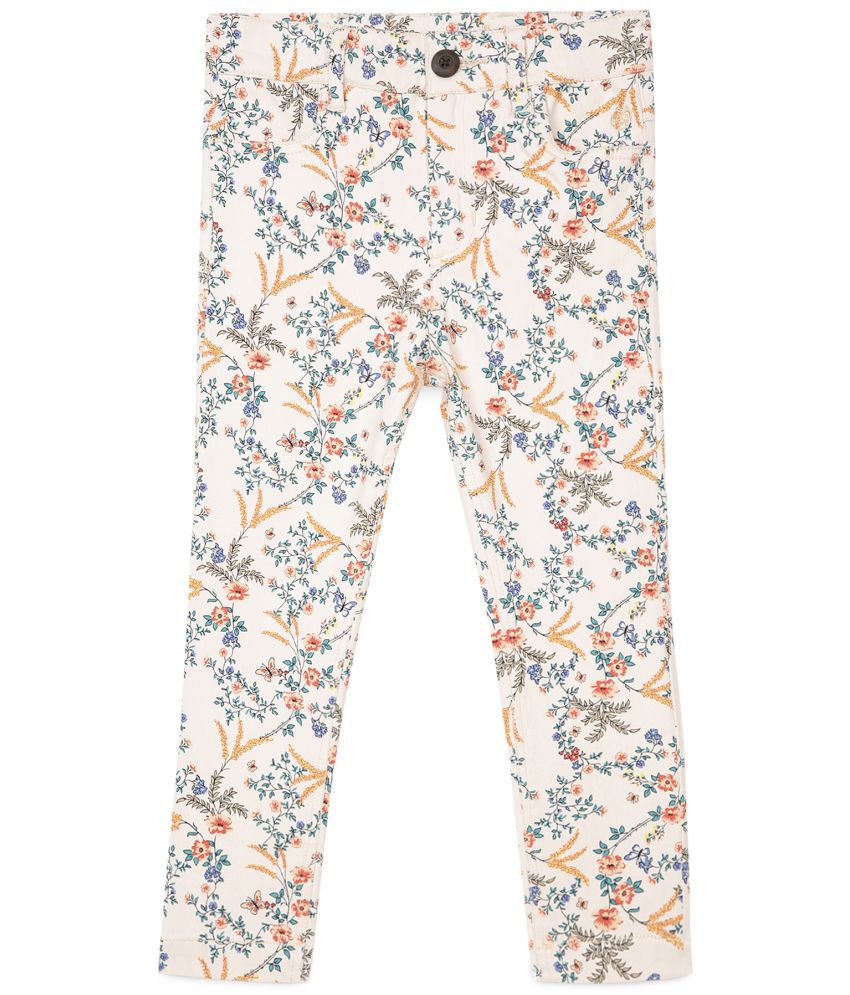    			GIRLS COTTON TWILL FLORAL PRINTED JEGGINGS