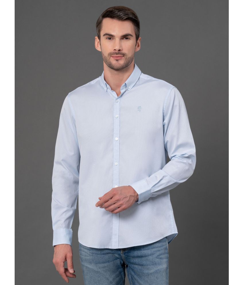     			Red Tape Cotton Blend Regular Fit Self Design Full Sleeves Men's Casual Shirt - Blue ( Pack of 1 )