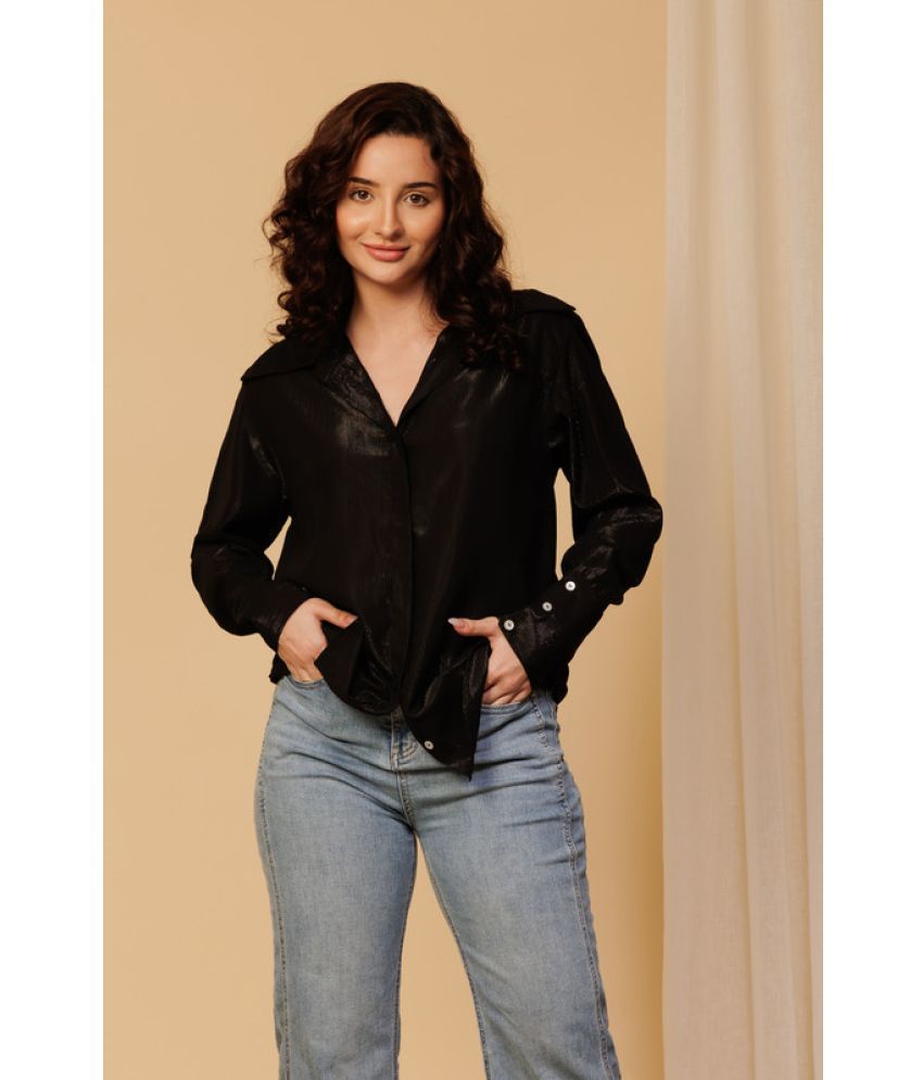     			Urban Sundari Black Cotton Women's Shirt Style Top ( Pack of 1 )