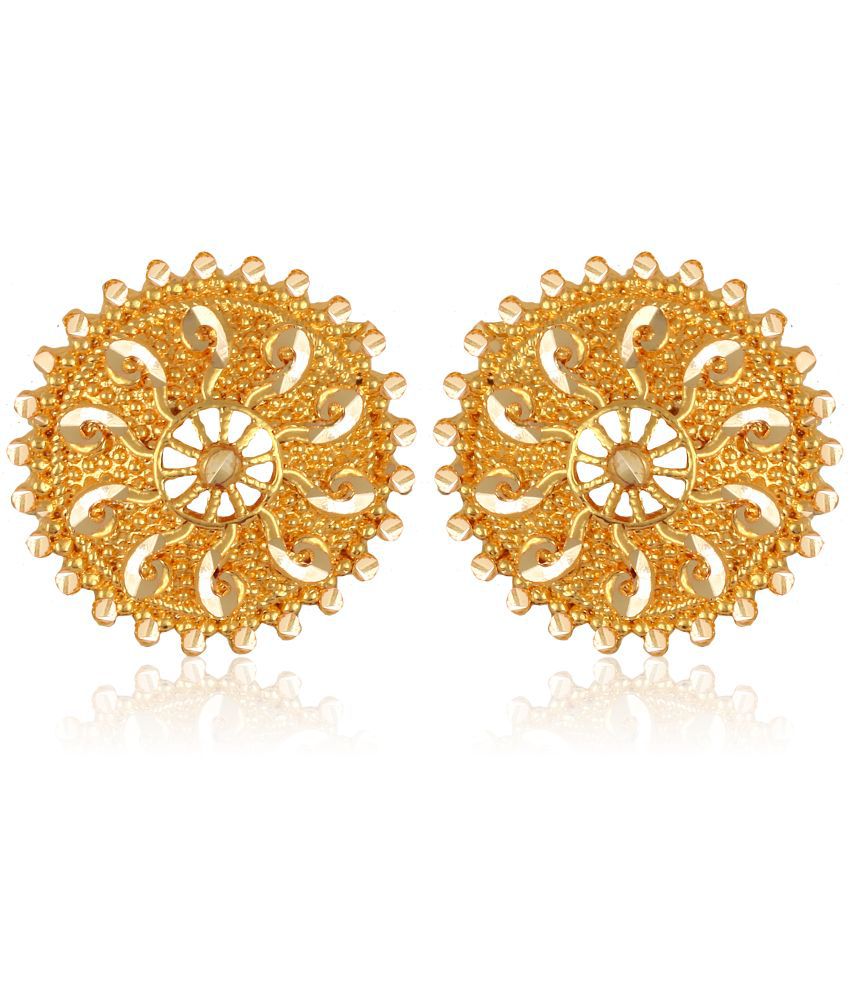     			Vighnaharta Golden Stud Earrings ( Pack of 1 )