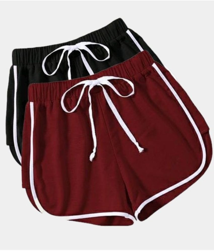     			powermerc Cotton Hot Pants - Maroon Pack of 2