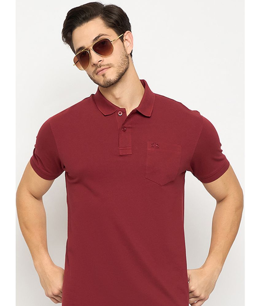     			98 Degree North Pack of 1 Cotton Regular Fit Solid Half Sleeves Men's Polo T Shirt ( Maroon )