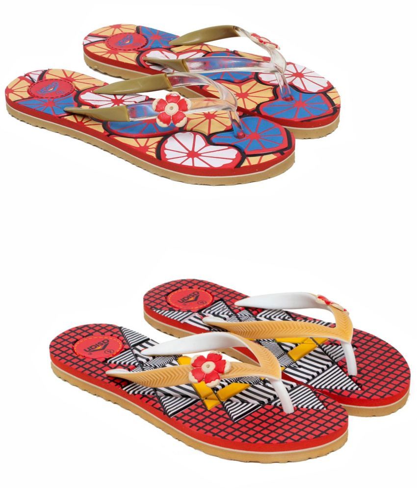     			ASIAN Red Women's Daily Slipper