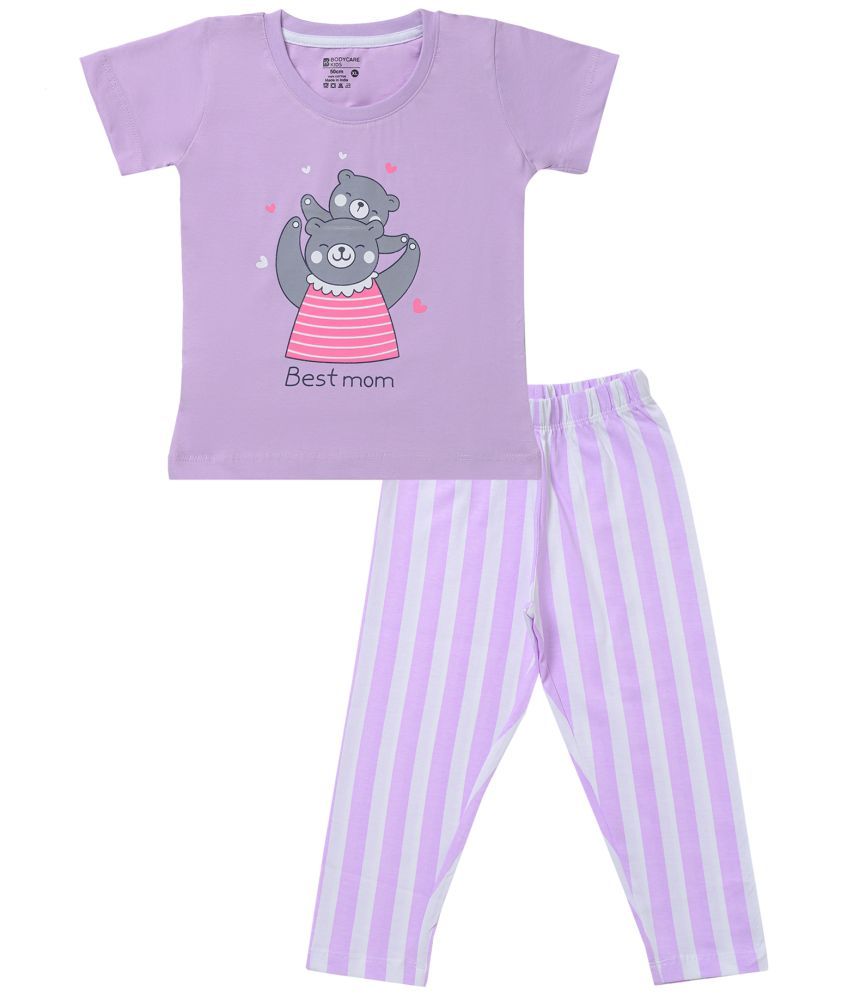     			Bodycare Lavender Cotton Blend Baby Girl T-Shirt & Pyjama Set ( Pack of 1 )