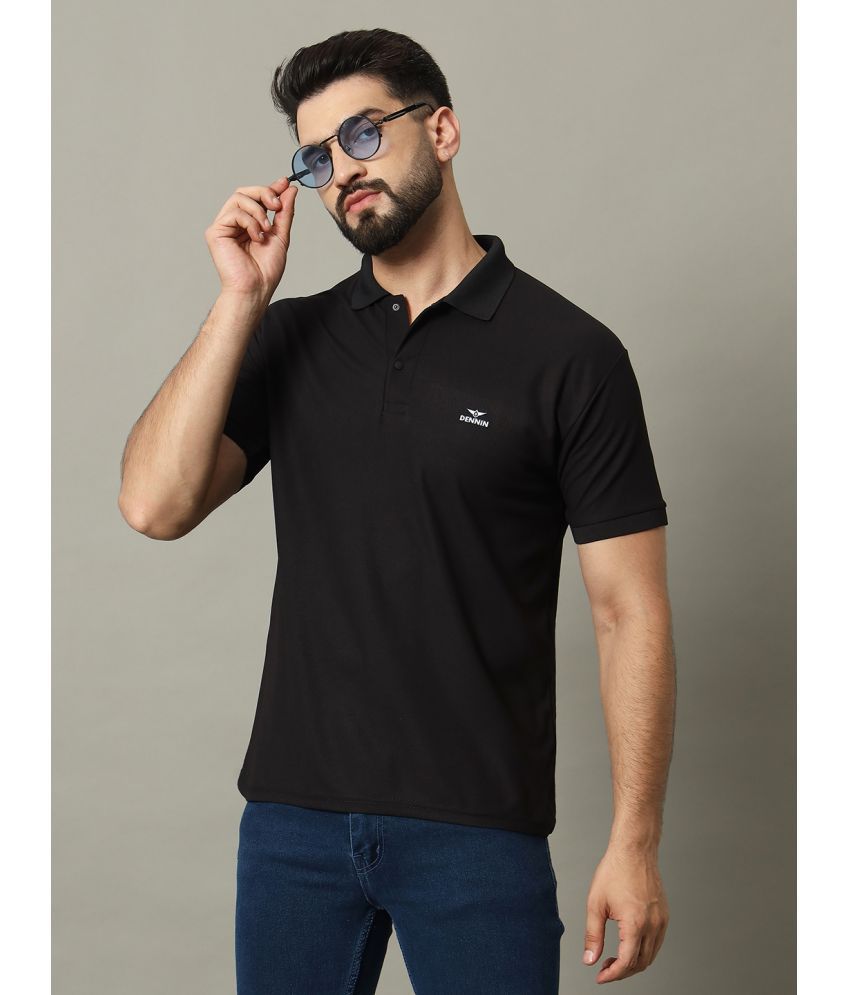     			DENNIN Cotton Blend Regular Fit Solid Half Sleeves Men's Polo T Shirt - Charcoal Grey ( Pack of 1 )