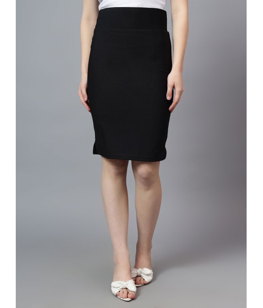     			Diaz Black Linen Women's Straight Skirt ( Pack of 1 )