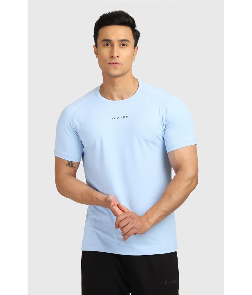     			Fuaark Sky Blue Polyester Slim Fit Men's Sports T-Shirt ( Pack of 1 )