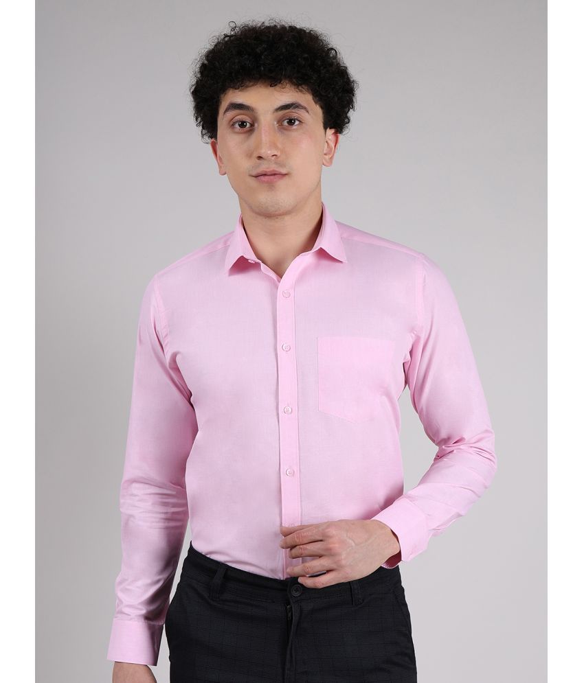     			Hoffmen Linen Regular Fit Full Sleeves Men's Formal Shirt - Pink ( Pack of 1 )