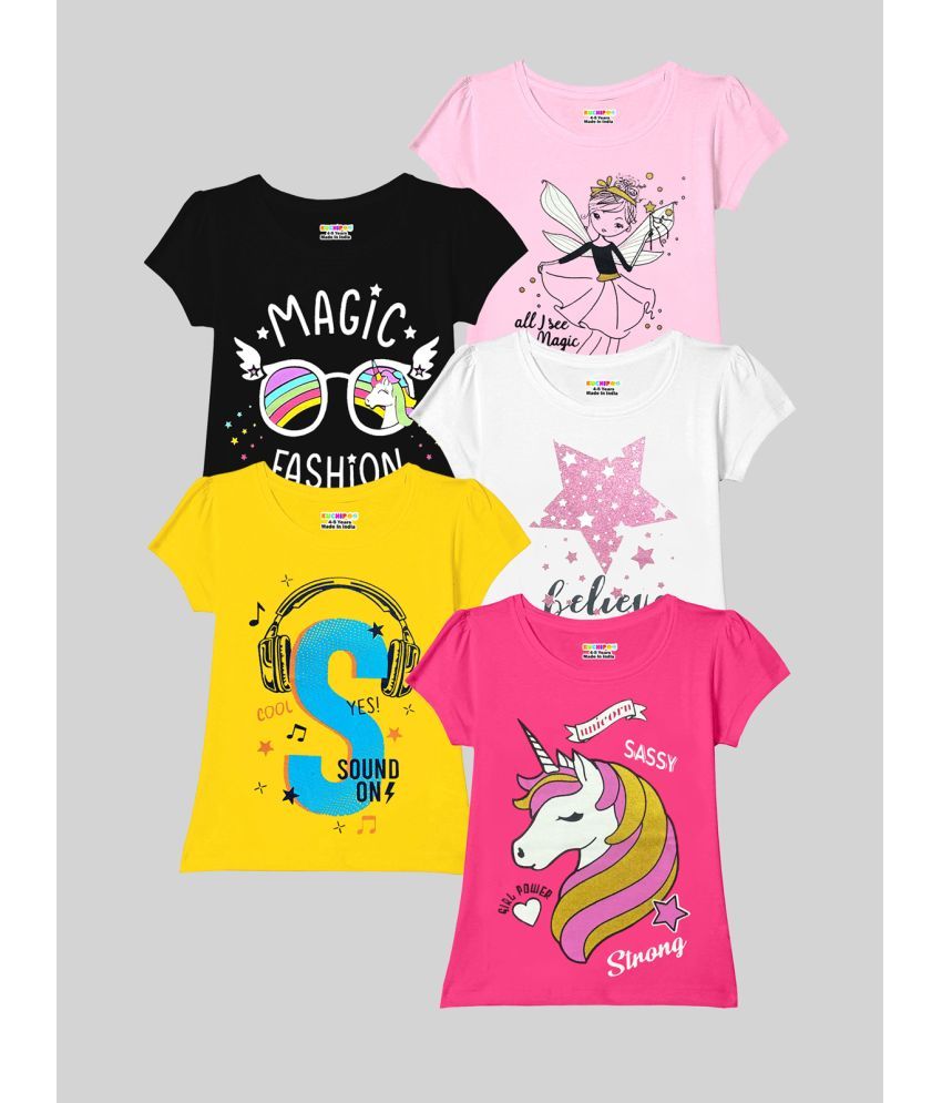     			Kuchipoo Pack of 5 Girls Cotton Blend T-Shirt ( Multicolor9 )