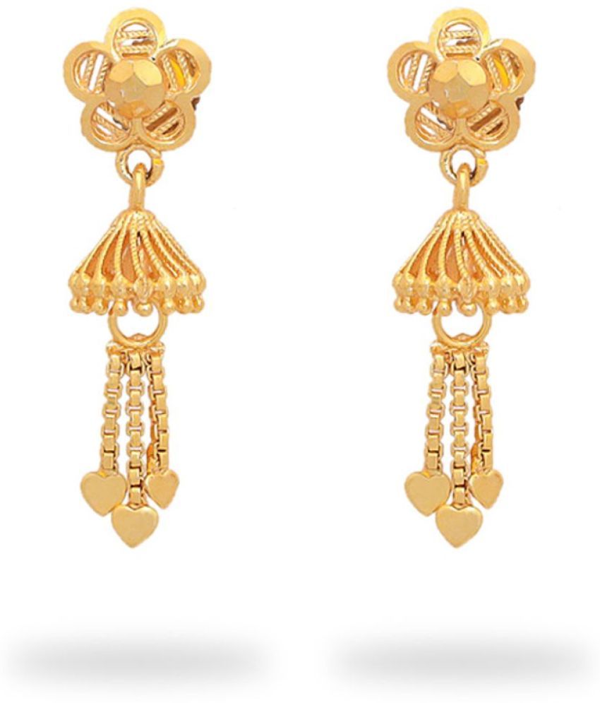     			LUV FASHION Golden Jhumki Earrings ( Pack of 1 )