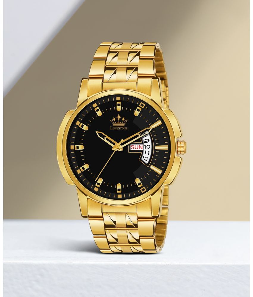     			LimeStone Gold Metal Analog Men's Watch