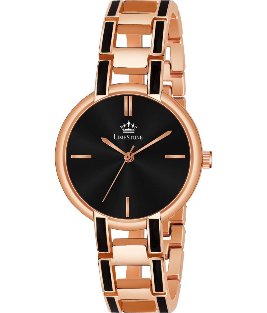     			LimeStone Rose Gold Metal Analog Men's Watch