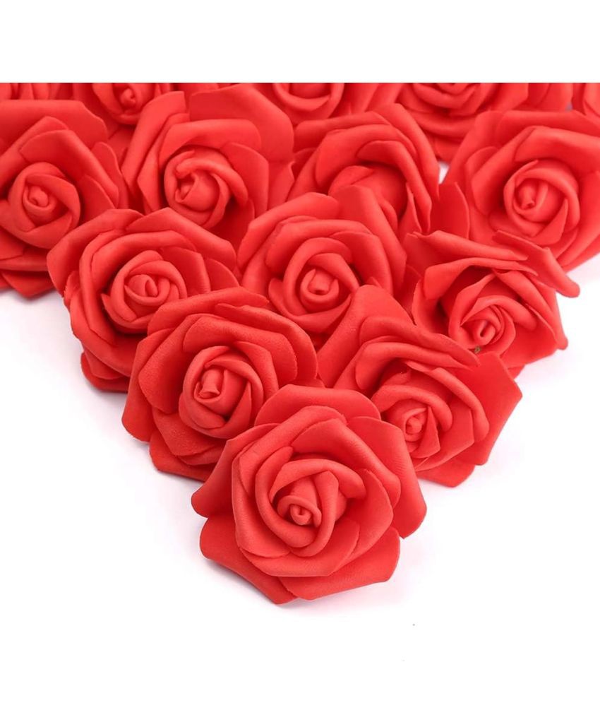     			PRANSUNITA Artificial Rose Flower Heads,10 pcs Real Looking Foam Fake Roses for DIY Wedding & Gift Packaging,Baby Shower Centerpieces Arrangements Home Decorations,Size 6 cm(2.5 inch)