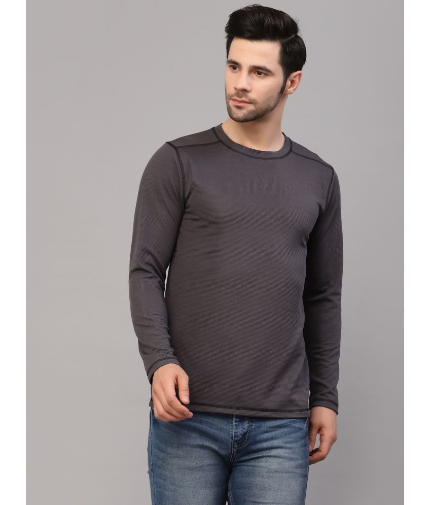     			Rigo Polyester Slim Fit Solid Full Sleeves Men's T-Shirt - Charcoal ( Pack of 1 )