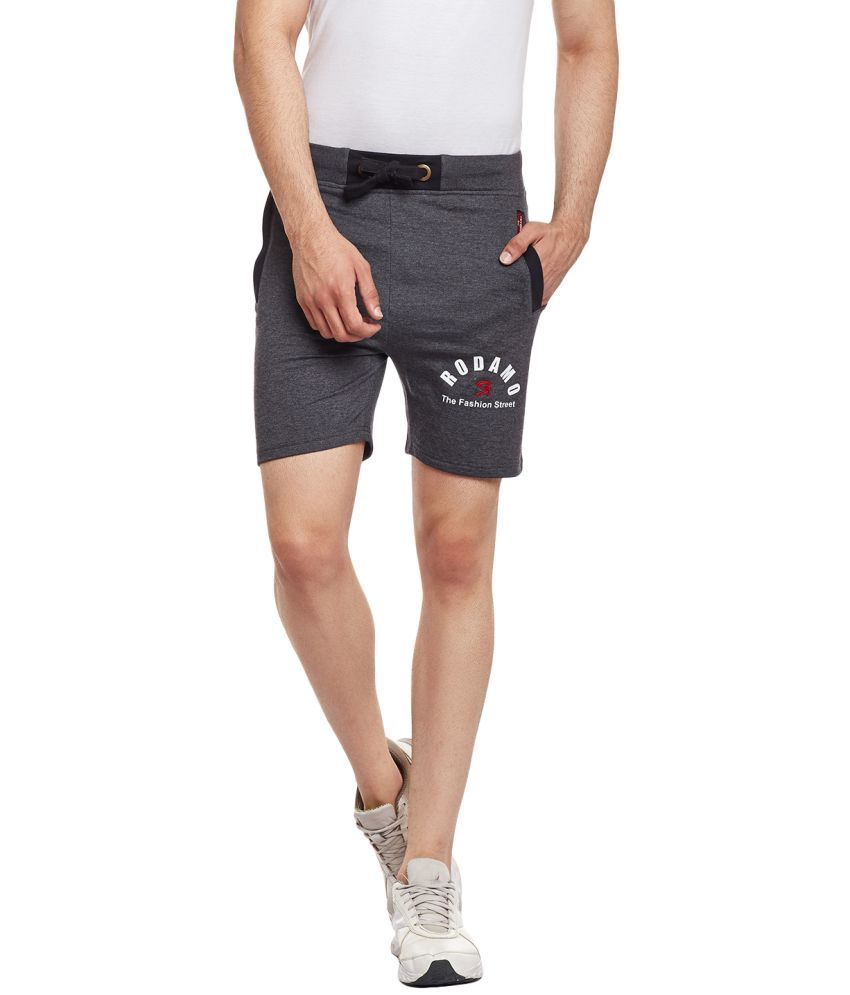     			Rodamo Grey Cotton Men's Shorts ( Pack of 1 )