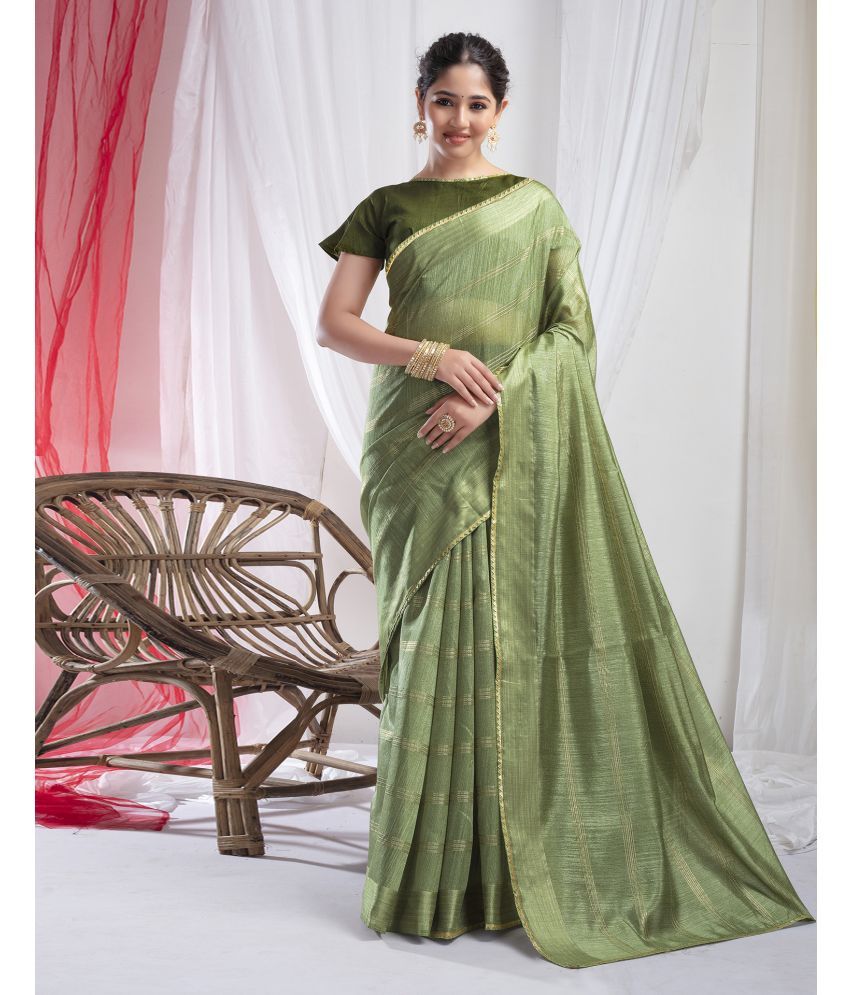     			Samah Silk Blend Woven Saree With Blouse Piece - Mint Green ( Pack of 1 )