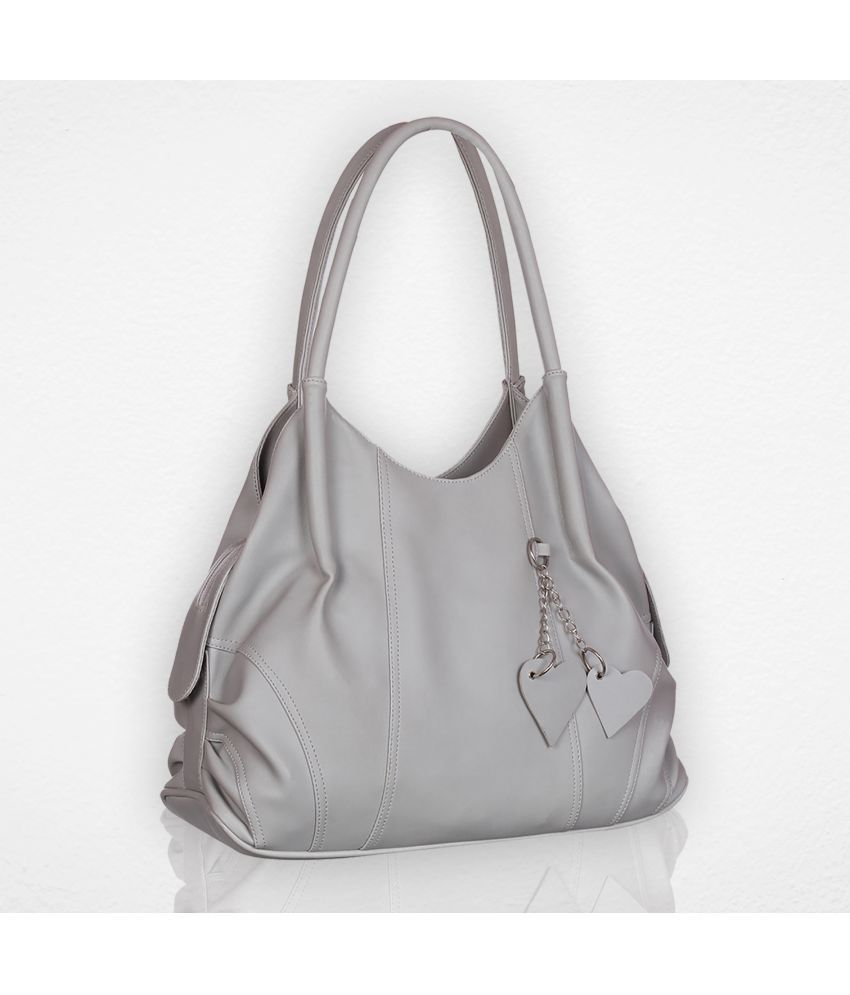     			Snappy Dark Grey PU Hobo Bag