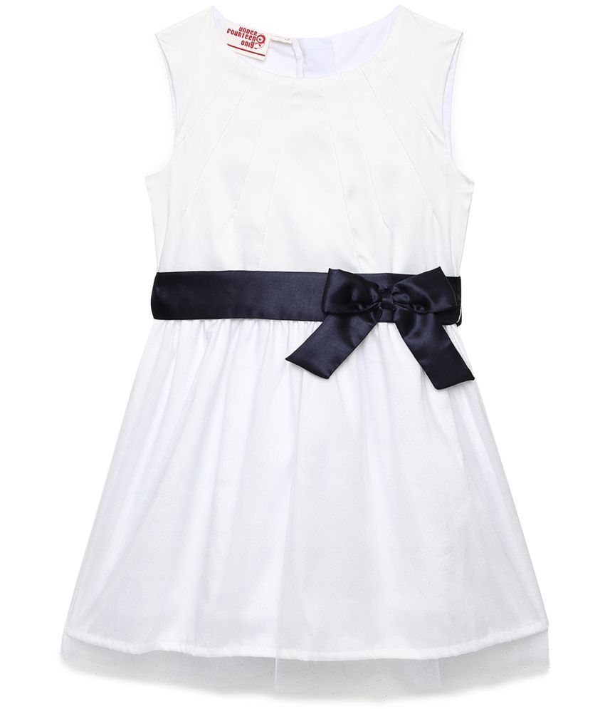     			Under Fourteen Only White Polyester Girls Frock ( Pack of 1 )