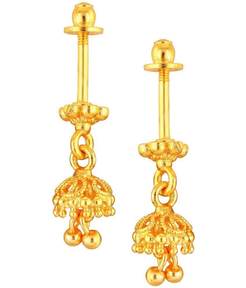     			VIVASTRI Golden Drop Earrings ( Pack of 1 )