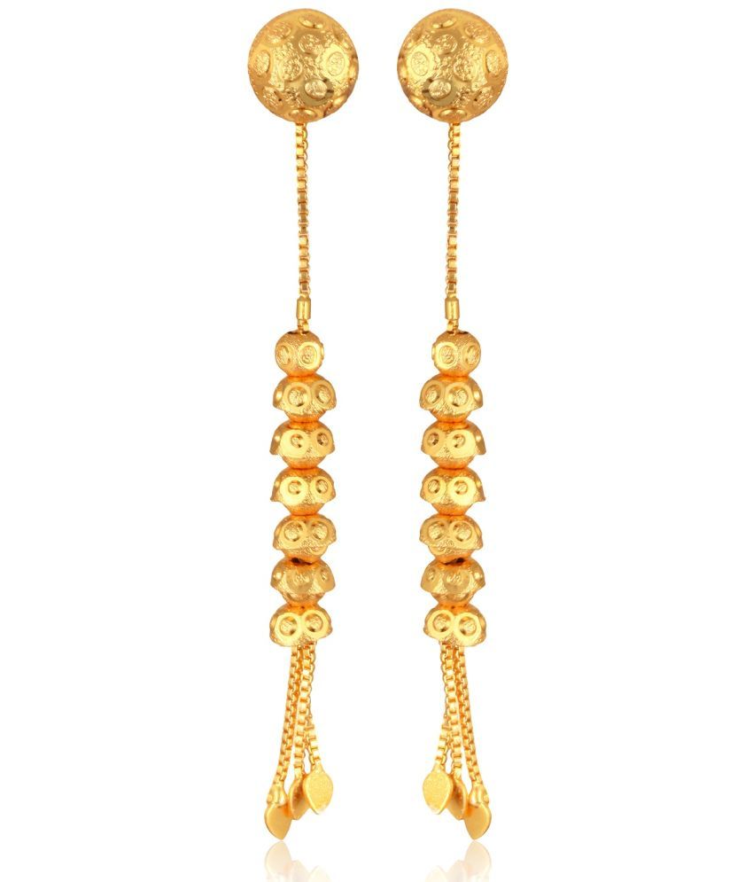     			Vighnaharta Golden Ear Chain Earrings ( Pack of 1 )