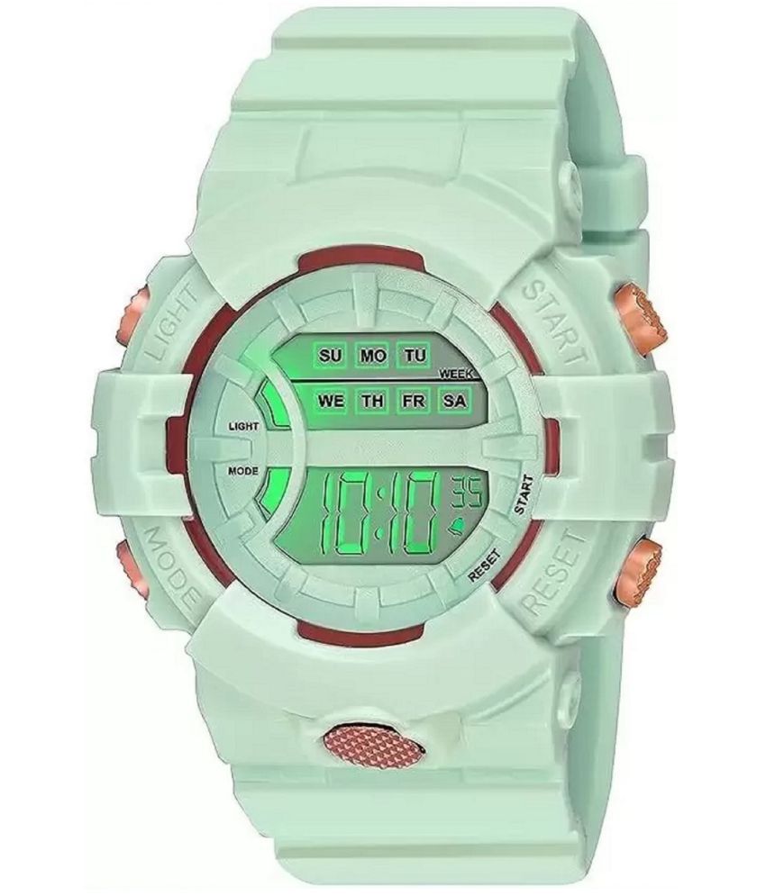     			Viser Green Silicon Digital Womens Watch