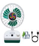 Rechargeable Cooling Fan with 7 Speed modes with led light ( Multicolor ).