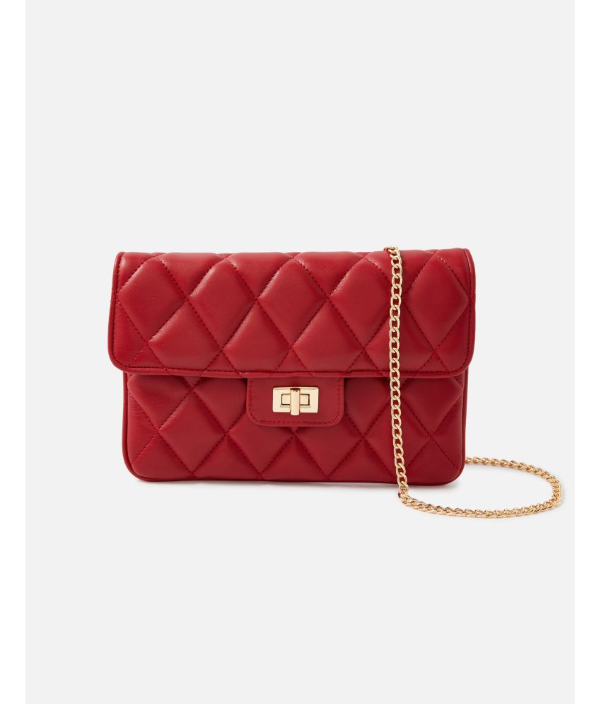     			Accessorize London Red Faux Leather Sling Bag