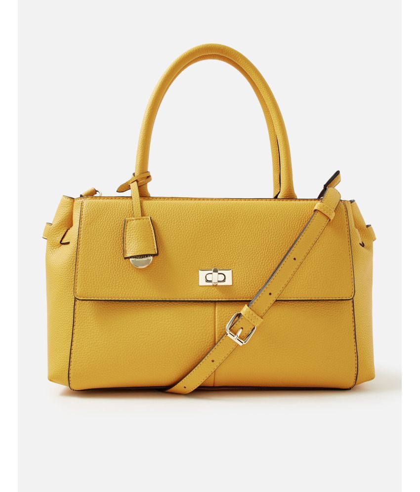     			Accessorize London Yellow PU Sling Bag