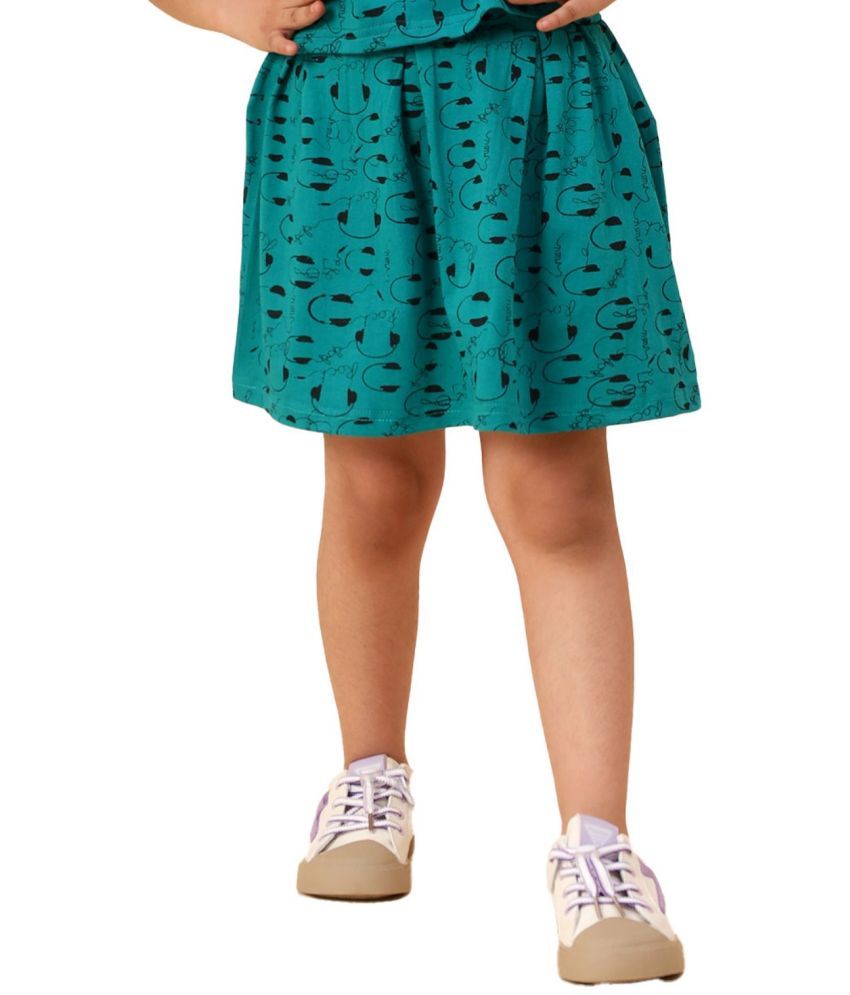     			Diaz - Green Cotton Girls Straight Skirt ( Pack of 1 )