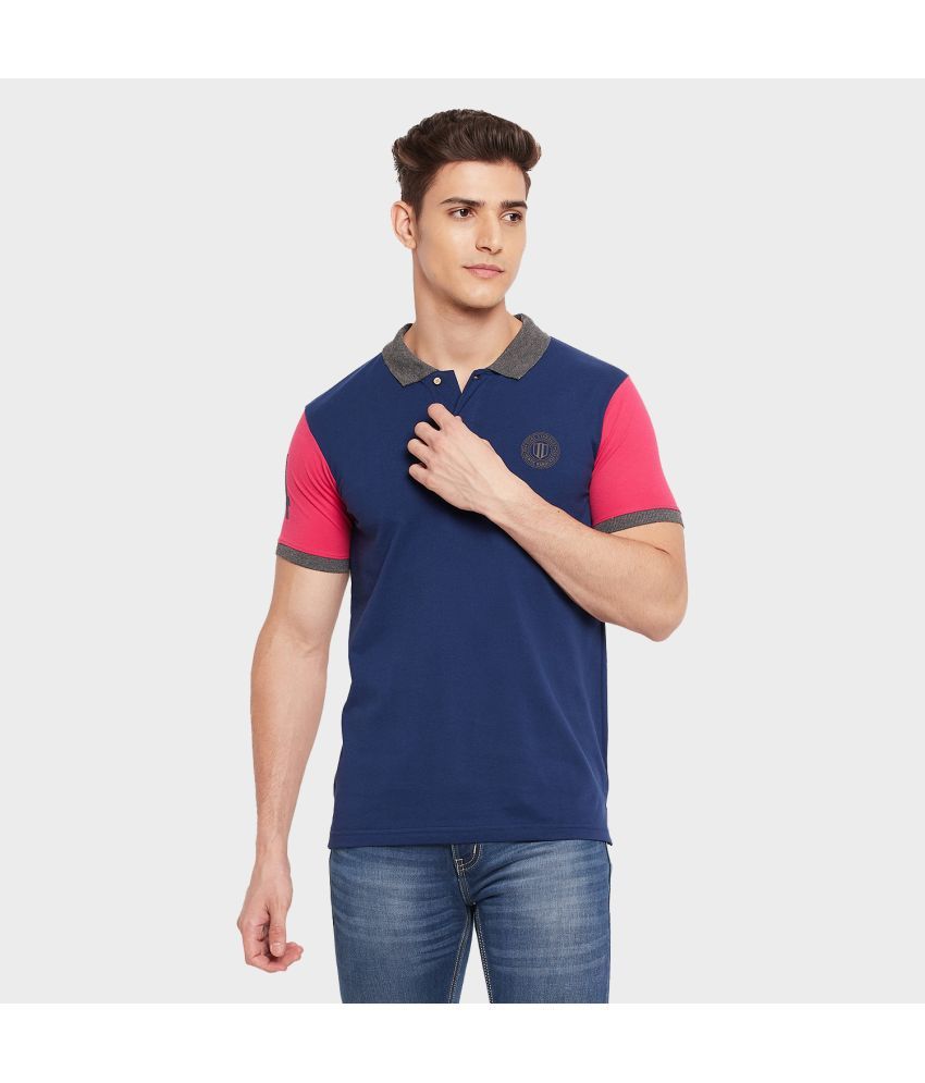     			Duke Cotton Blend Slim Fit Colorblock Half Sleeves Men's Polo T Shirt - Blue ( Pack of 1 )