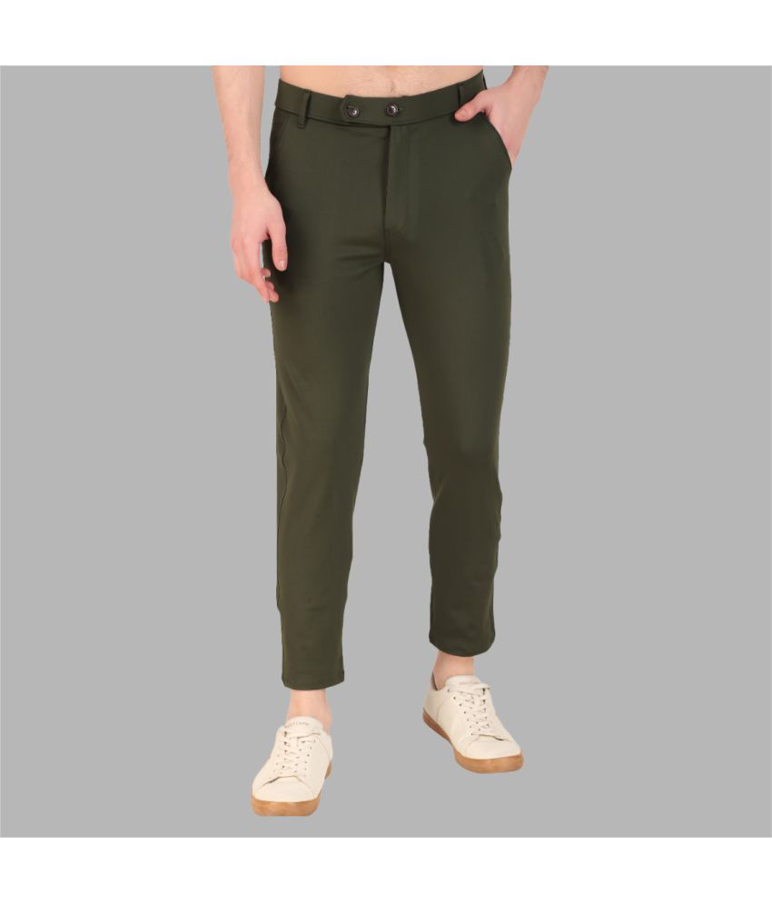     			IDASS Slim Flat Men's Formal Trouser - Olive Green ( Pack of 1 )