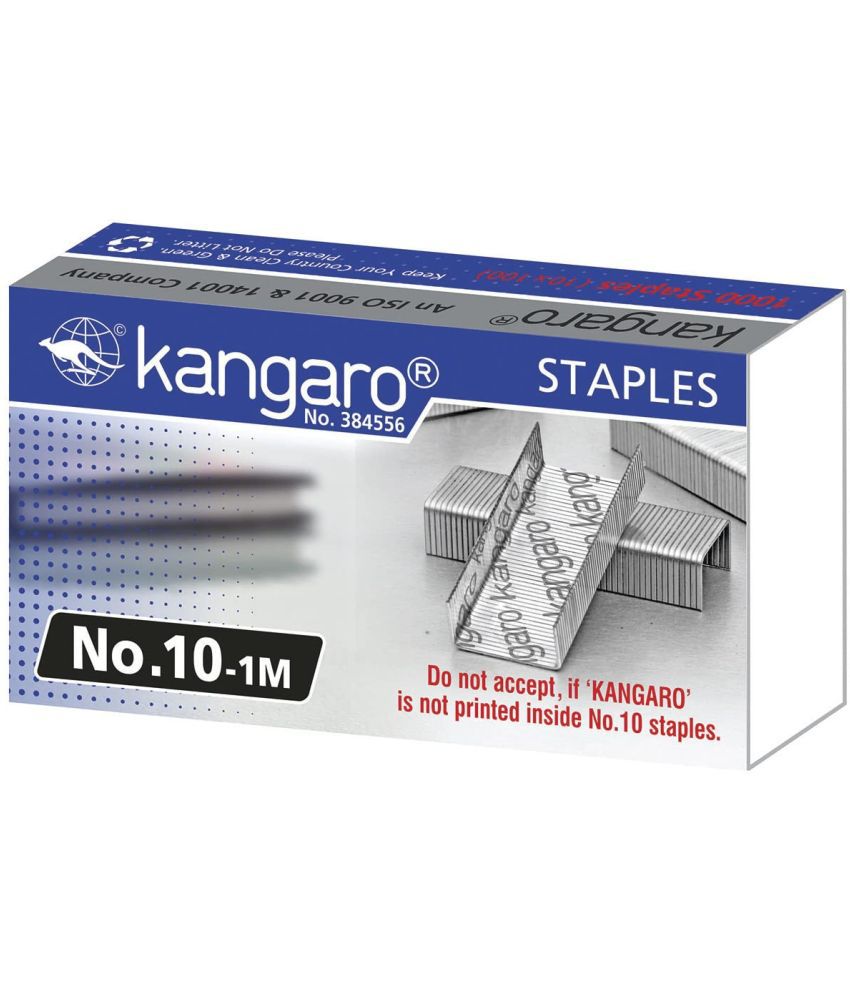     			Kangaro Desk Essentials NO. 10-1M Heavy Duty Steel Wire Staple Pin | Zinc Coated with Rust Free Complete Steel Staple | Sturdy & Durable for Long Time Use | Pack of 20