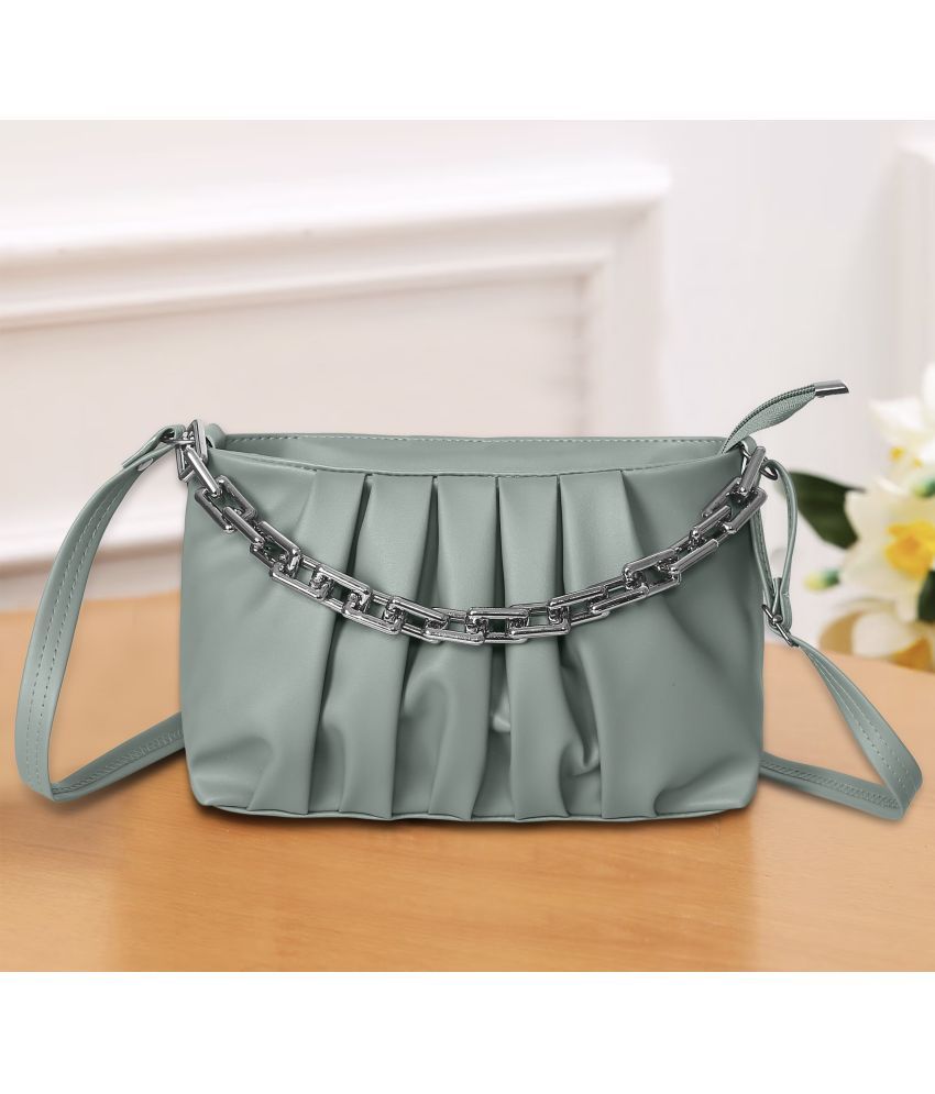     			Moonstar Bag Green PU Sling Bag