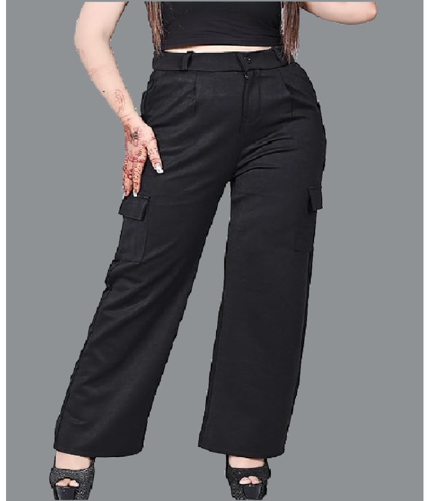     			Nimfill Black Lycra Straight Women's Cargo Pants ( Pack of 1 )