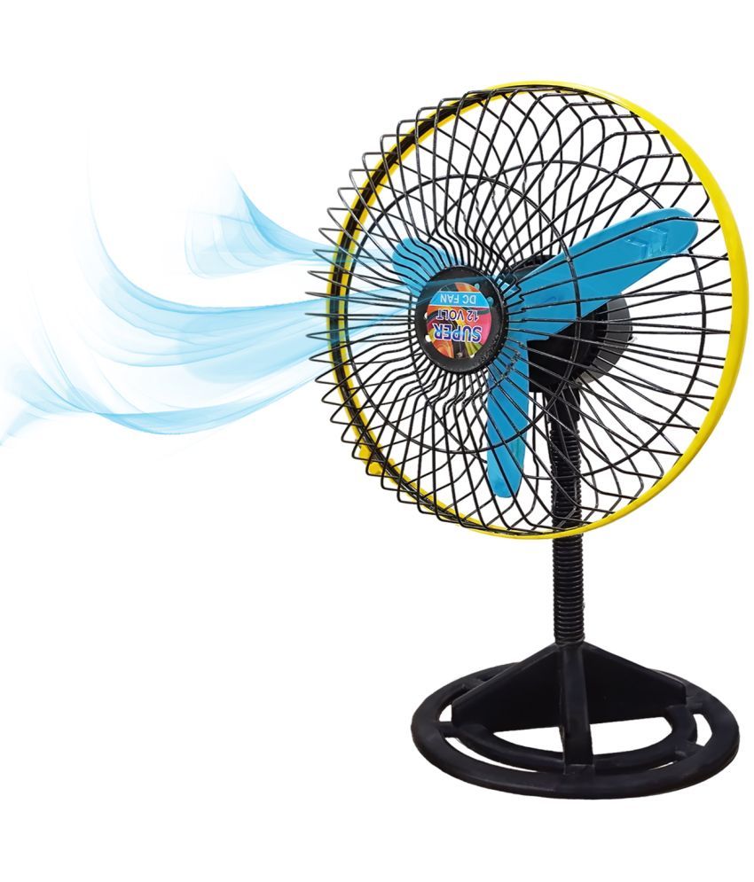     			Portable Cooling Fan run with Solar Panel or any 12 to 24 Volt Battery ( Multicolor ).