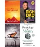 (Combo of 4 books ) The alchemist & rich dad & Man search & Psychology of money ( Paperback )