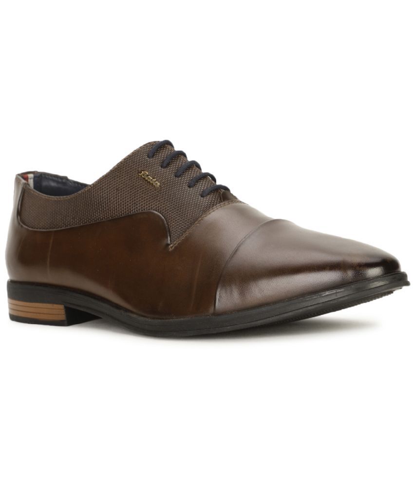     			Bata Brown Men's Oxford Formal Shoes