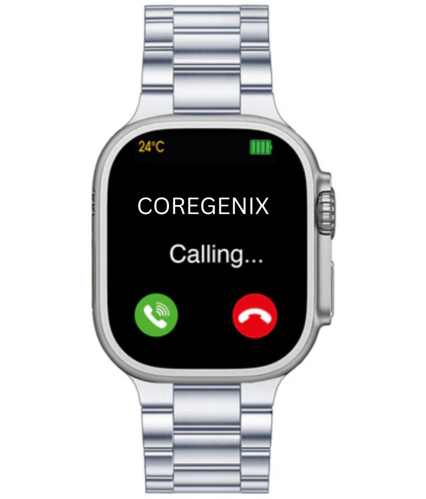     			COREGENIX ULTRA Premium METAL with HD Display Silver Smart Watch