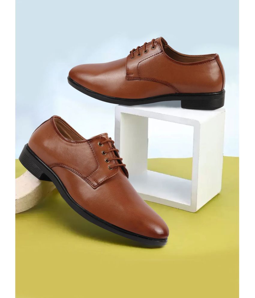     			Fausto Tan Men's Derby Formal Shoes