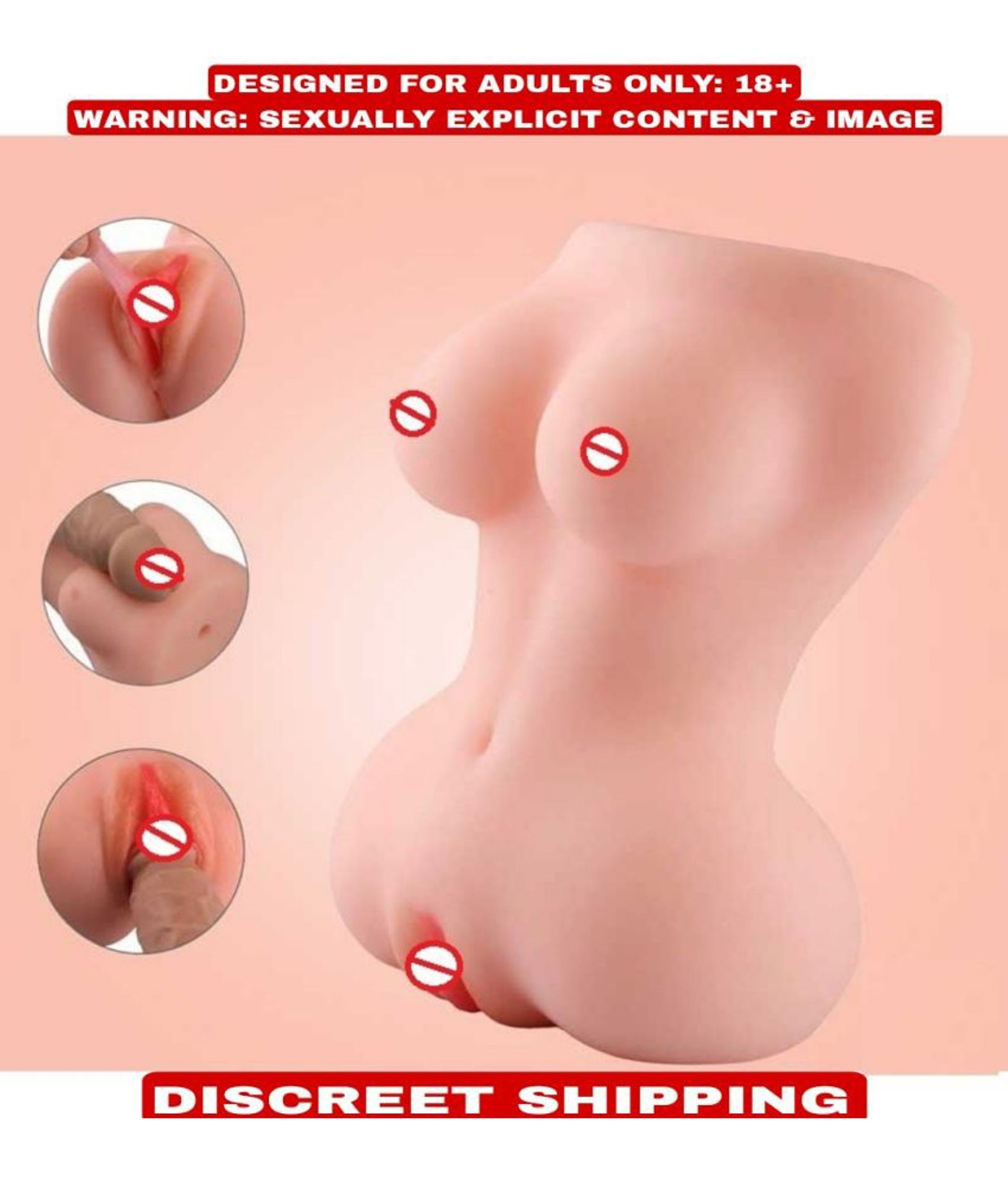     			HALF BODY MALE MASTURBATOR SILICONE SOFT Sex Toy For Men Male Masturbator Fat Butt with 3D Tight Vagina Anal , Realistic Male Sex Toy Men Masturbation SEXY PUSSY