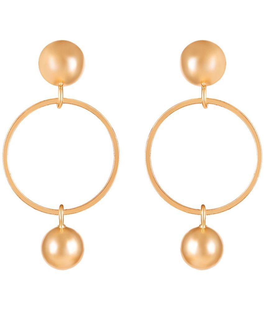     			LUV FASHION Rose Gold Drop Earrings ( Pack of 1 )
