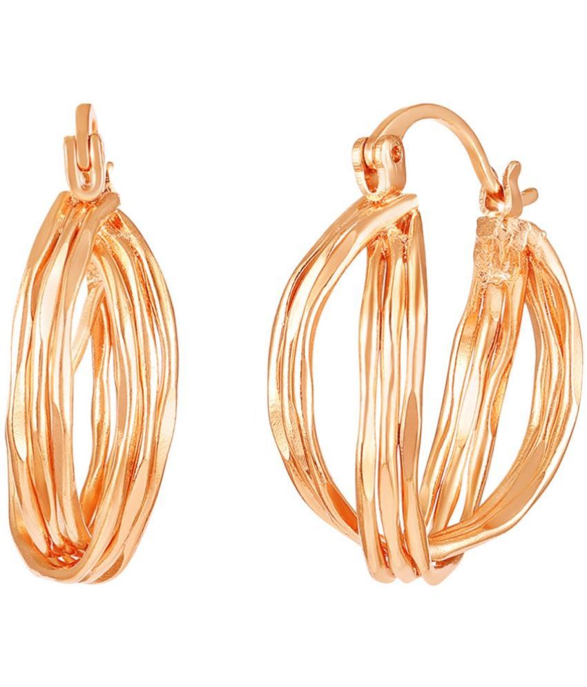     			LUV FASHION Rose Gold Drop Earrings ( Pack of 1 )