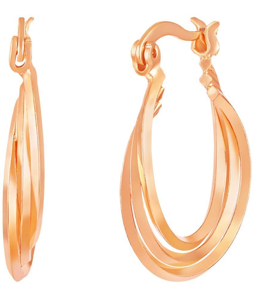     			LUV FASHION Rose Gold Hoops Earrings ( Pack of 1 )