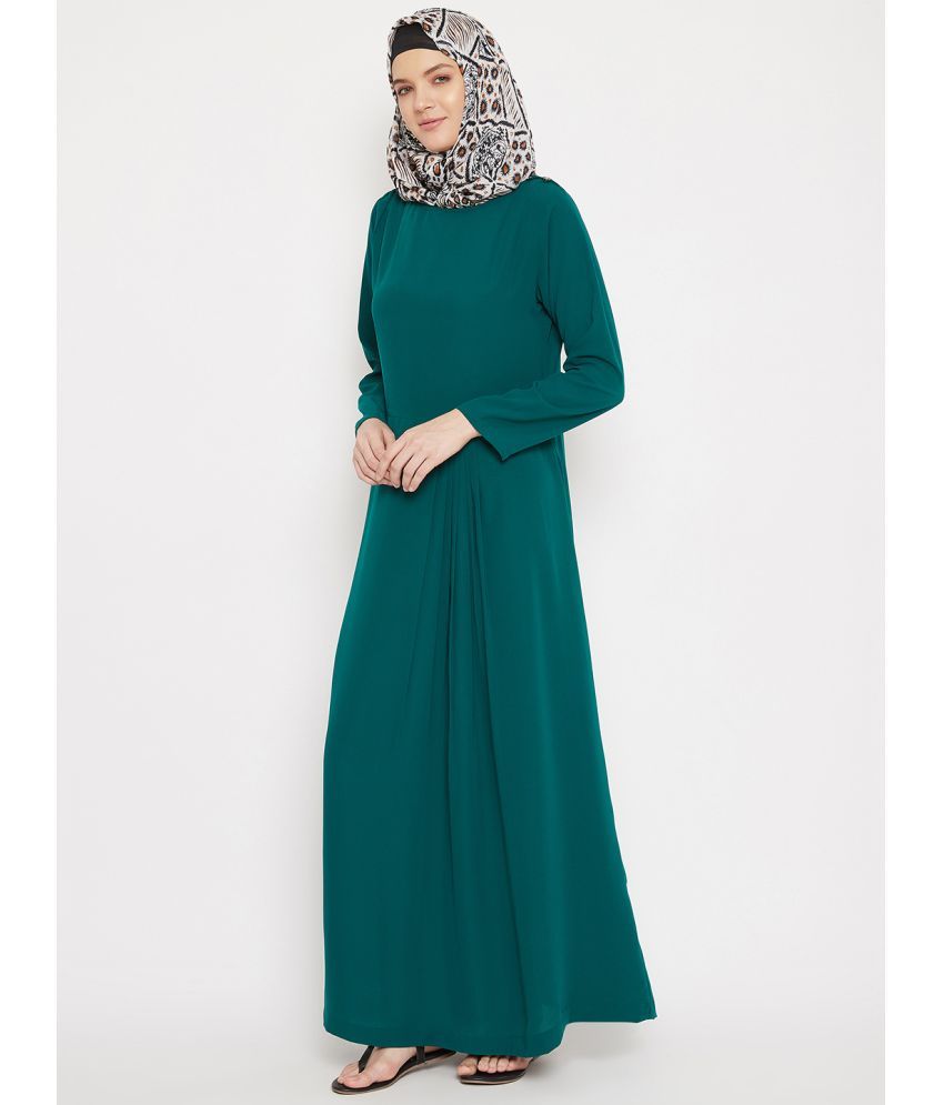     			Momin Libas Green Polyester Stitched Burqas without Hijab - Single