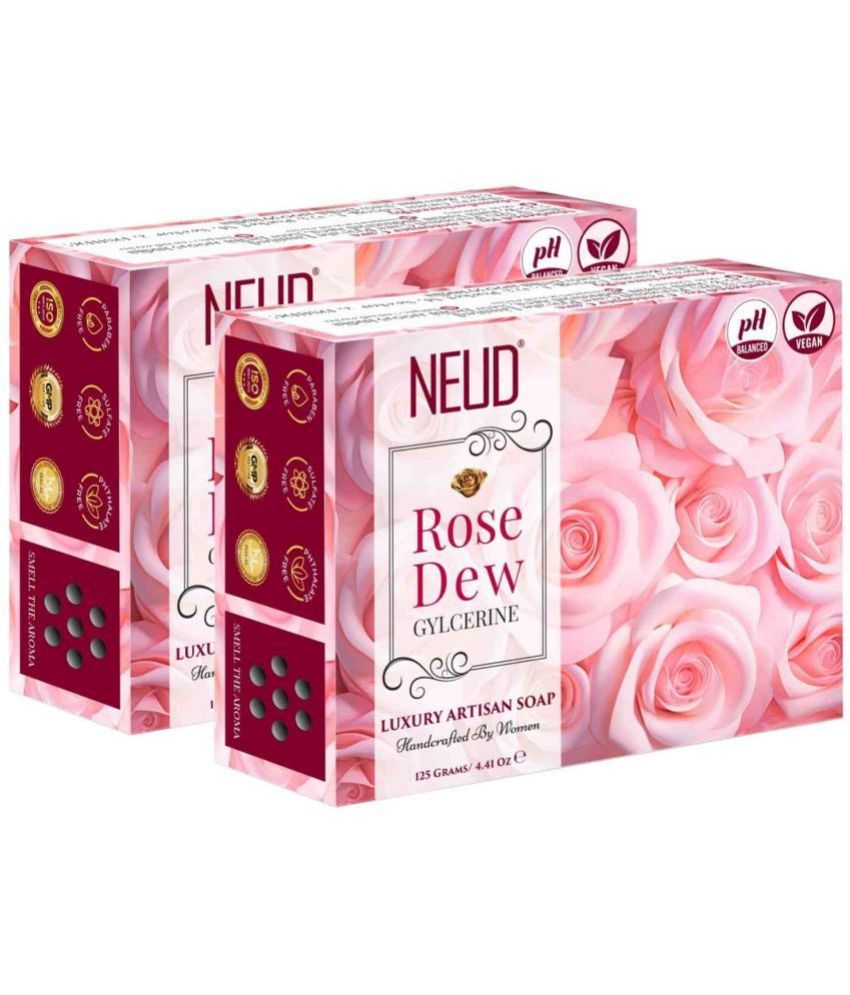     			NEUD Exfoliating Rose Dew Glycerine Luxury Artisan Soap Soap for Normal Skin ( Pack of 2 )