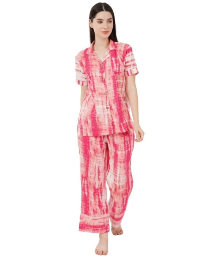     			Urban Sundari Pink Cotton Blend Women's Nightwear Nightsuit Sets ( Pack of 1 )